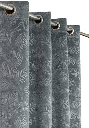 Stackers 152 cm (5 ft) Velvet Room Darkening Window Curtain (Pack Of 2)