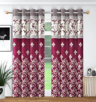 DKRK 213.36 cm (7 ft) Polyester Semi Transparent Door Curtain Single Curtain