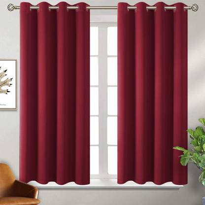 MISTIVA 152 cm (5 ft) Polyester Room Darkening Window Curtain (Pack Of 2)