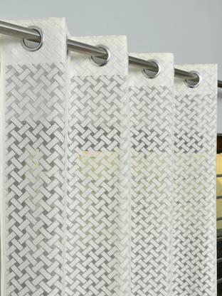 Rashee Creations 213 cm (7 ft) Net Transparent Door Curtain Single Curtain