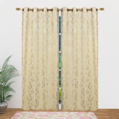 Rashee Creations 213 cm (7 ft) Door Velvet Room Darkening Curtain (Pack Of 2)