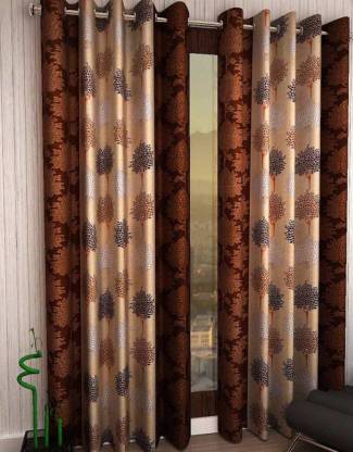 Styletex 213 cm (7 ft) Polyester Semi Transparent Door Curtain (Pack Of 2)