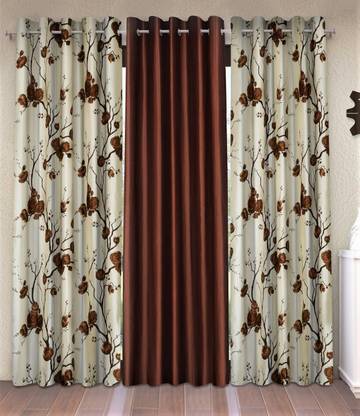 Fashion String 213 cm (7 ft) Polyester Semi Transparent Door Curtain (Pack Of 3)