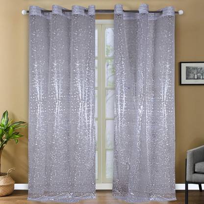 KUBER INDUSTRIES 214 cm (7 ft) Door PVC Transparent Curtain Single Curtain