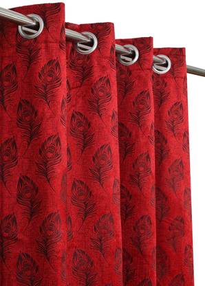 Lucacci 182 cm (6 ft) Velvet Room Darkening Shower Curtain (Pack Of 2)
