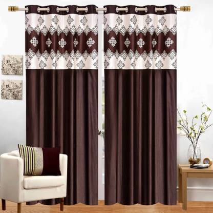 DTODEXPRESS 152.4 cm (5 ft) Polyester Semi Transparent Window Curtain (Pack Of 2)