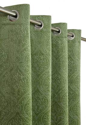 RAJALWAL 153 cm (5 ft) Window Velvet Semi Transparent Curtain Single Curtain