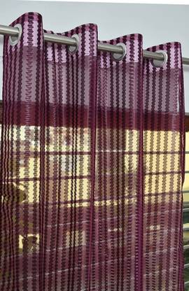 P.R Decor 213 cm (7 ft) Net Semi Transparent Door Curtain (Pack Of 2)