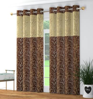 Rhetorical 152 cm (5 ft) Window Polyester Semi Transparent Curtain (Pack Of 2)