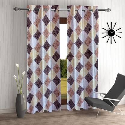 Duronet 231.64 cm (8 ft) Door Polyester Room Darkening Curtain (Pack Of 2)