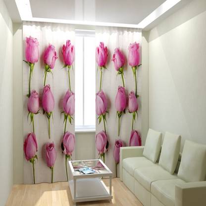 Shivay decor 154 cm (5 ft) Polyester Room Darkening Window Curtain (Pack Of 2)
