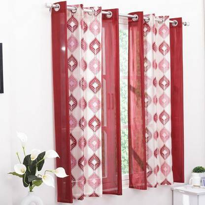 Flipkart SmartBuy 152 cm (5 ft) Window Polyester Semi Transparent Curtain (Pack Of 2)