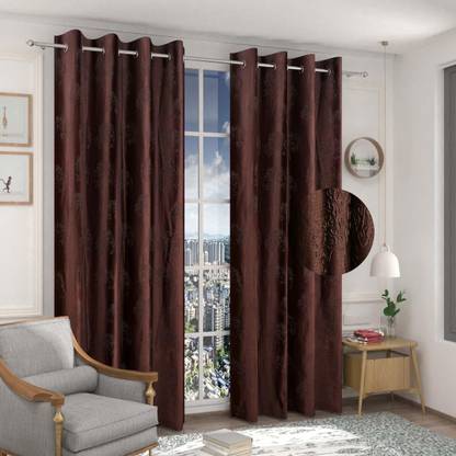 Fresh from Loom 153 cm (5 ft) Polyester Room Darkening Window Curtain (Pack Of 2)