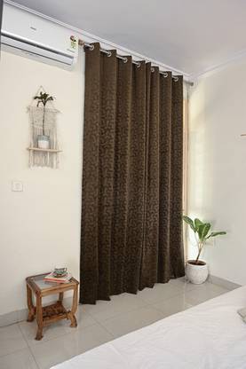 Saukinss 274.32 cm (9 ft) Velvet Blackout Window Curtain Single Curtain