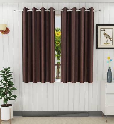 Panipat Textile Hub 152.4 cm (5 ft) Window Polyester Curtain (Pack Of 2)