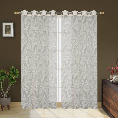 RAJALWAL 213 cm (7 ft) Door Net Transparent Curtain (Pack Of 2)