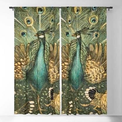 nobel fab 154 cm (5 ft) Polyester Room Darkening Window Curtain (Pack Of 2)