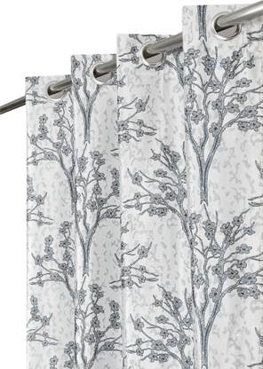 VELOURA 274.32 cm (9 ft) Long Door Polyester Room Darkening Curtain (Pack Of 2)