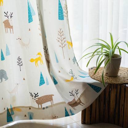 Urban Space 213 cm (7 ft) Cotton Room Darkening Door Curtain (Pack Of 2)