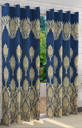 Furnishing Hut 152.4 cm (5 ft) Window Jacquard Room Darkening Curtain (Pack Of 2)