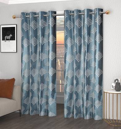 Loof Klapper 214 cm (7 ft) Door Polyester Semi Transparent Curtain (Pack Of 2)