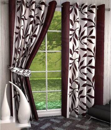 Immix 152 cm (5 ft) Polyester Semi Transparent Window Curtain (Pack Of 2)