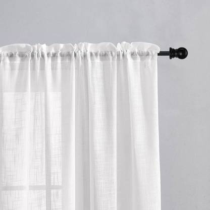 HOMEMONDE 213.36 cm (7 ft) Door Cotton Transparent Curtain (Pack Of 2)