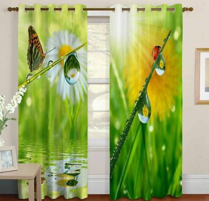 eunik E store 152 cm (5 ft) Window Polyester Room Darkening Curtain (Pack Of 2)