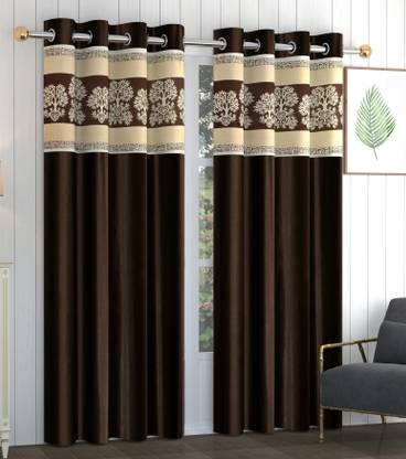 Fab Castle 153 cm (5 ft) Polyester Semi Transparent Window Curtain (Pack Of 2)
