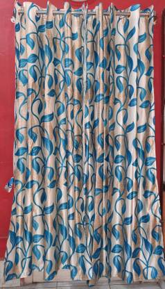 BRISHTI CREATION 214 cm (7 ft) Polyester Semi Transparent Door Curtain (Pack Of 2)
