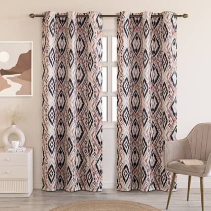 HOMEMONDE 243.84 cm (8 ft) Shower Polyester Blackout Curtain (Pack Of 2)
