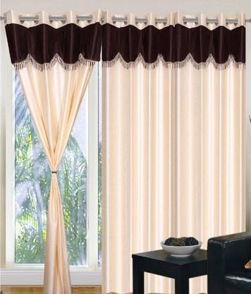 Panipat Textile Hub 152 cm (5 ft) Polyester Semi Transparent Window Curtain (Pack Of 3)