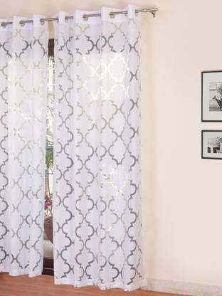 ROSARA HOME 215 cm (7 ft) Polycotton Transparent Door Curtain Single Curtain