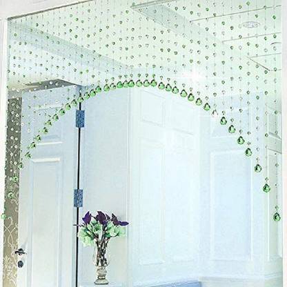 NP Acrylic Bead Green 130 cm (4 ft) PVC (पॉलीविनाइल क्लोराइड) खिड़की पर्दा (30  का पैक)