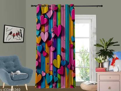 IDV 214 cm (7 ft) Door Polyester Room Darkening Curtain Single Curtain