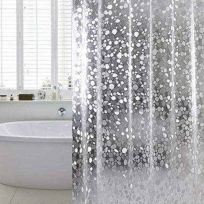 Elegant Hub 220 cm (7 ft) Shower PVC Semi Transparent Curtain Single Curtain
