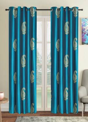 Home Sizzler 213 cm (7 ft) Door Polyester Semi Transparent Curtain (Pack Of 2)