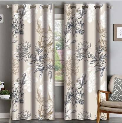 Vf e curtains 213 cm (7 ft) Polyester Room Darkening Door Curtain (Pack Of 2)