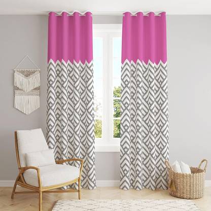 VN ENTERPRISE 274 cm (9 ft) Polyester Room Darkening Long Door Curtain (Pack Of 2)