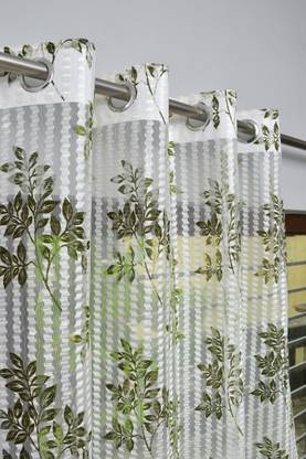 Wisk N Twisk 274 cm (9 ft) Long Door Tissue Transparent Curtain (Pack Of 2)