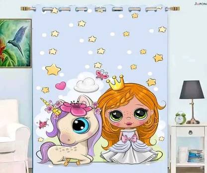 S VEERA 274 cm (9 ft) Long Door Polyester Room Darkening Curtain Single Curtain