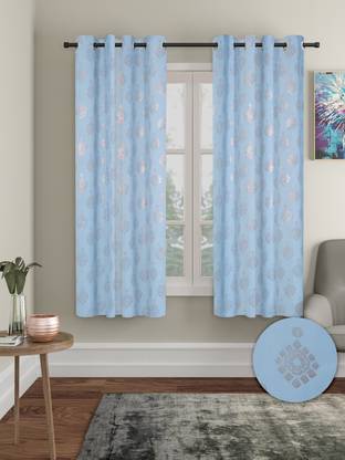 Cortina 150 cm (5 ft) Polyester Blackout Window Curtain (Pack Of 2)