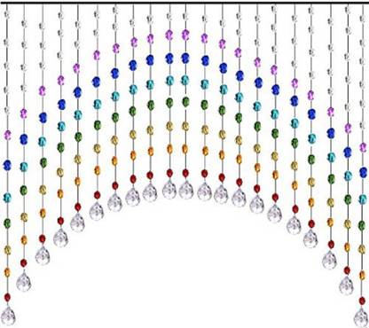 NP Colour Full Acrylic Crystal Strings Bead Hanging and Glass Drops Ark Shape (Set of 25) 120 cm (4 ft) PVC (Polyvinyl Chloride) Semi Transparent Window Curtain Single Curtain