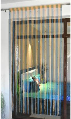 Pomp & Romp Premium Door String Beads 155 cm (5 ft) Window Blends, Polyester Transparent Curtain Single Curtain