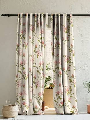 SPACES DRAPE STORY 152 cm (5 ft) Polyester Room Darkening Window Curtain (Pack Of 2)