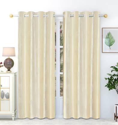 Galaxy Home Decor 213 cm (7 ft) Polyester Semi Transparent Door Curtain (Pack Of 2)