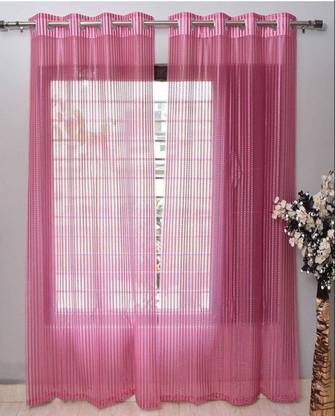 SCORCHERS 213 cm (7 ft) Tissue Semi Transparent Door Curtain (Pack Of 2)