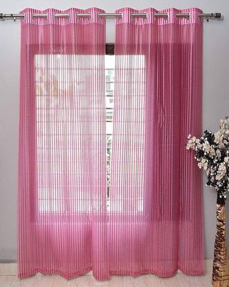 Blexos 274 cm (9 ft) Polyester Transparent Long Door Curtain (Pack Of 2)