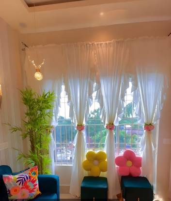NYSARG 213 cm (7 ft) Door Cotton Semi Transparent Curtain (Pack Of 2)