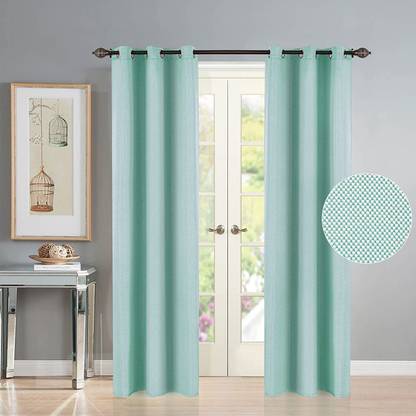 Jayanita Exports 213 cm (7 ft) Polyester Semi Transparent Window Curtain (Pack Of 2)